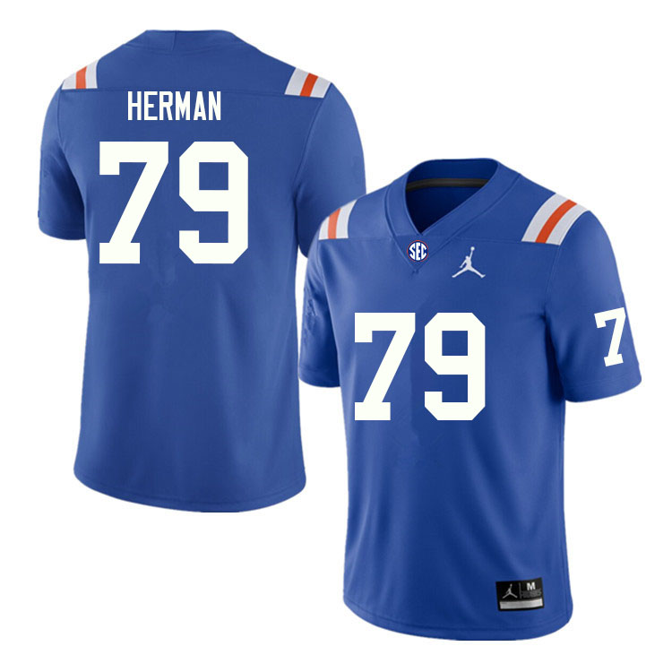 Men #79 Jordan Herman Florida Gators College Football Jerseys Sale-Throwback